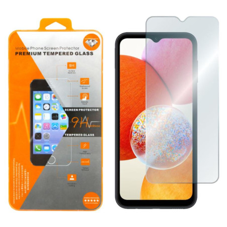 9H SZKŁO hartowane na telefon Samsung Galaxy A14 4G A145 / A14 5G A146 / A07 4G A075 pomarańczowe opakowanie
