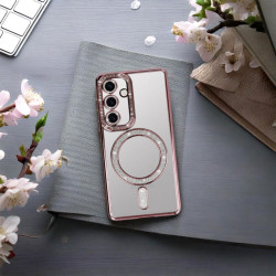 Etui MagSafe Bling na telefon Samsung Galaxy S26 5G S942 różowe