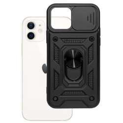 Etui Pancerne CAMSHIELD Ring na telefon Apple iPhone 12 A2172 / 12 Pro A2341 czarne