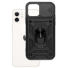 Etui Pancerne CAMSHIELD Ring na telefon Apple iPhone 12 A2172 / 12 Pro A2341 czarne