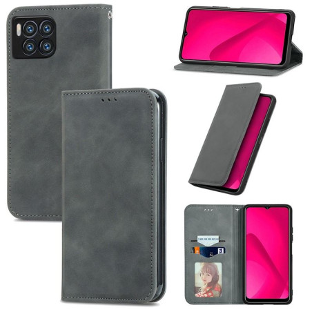 Etui Smart Retro na telefon T-Mobile T Phone 2 Pro 5G / REVVL 7 Pro 5G szare