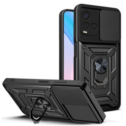 Etui Pancerne CAMSHIELD Ring na telefon Vivo Y21 2021 / Y21s / Y33s czarne