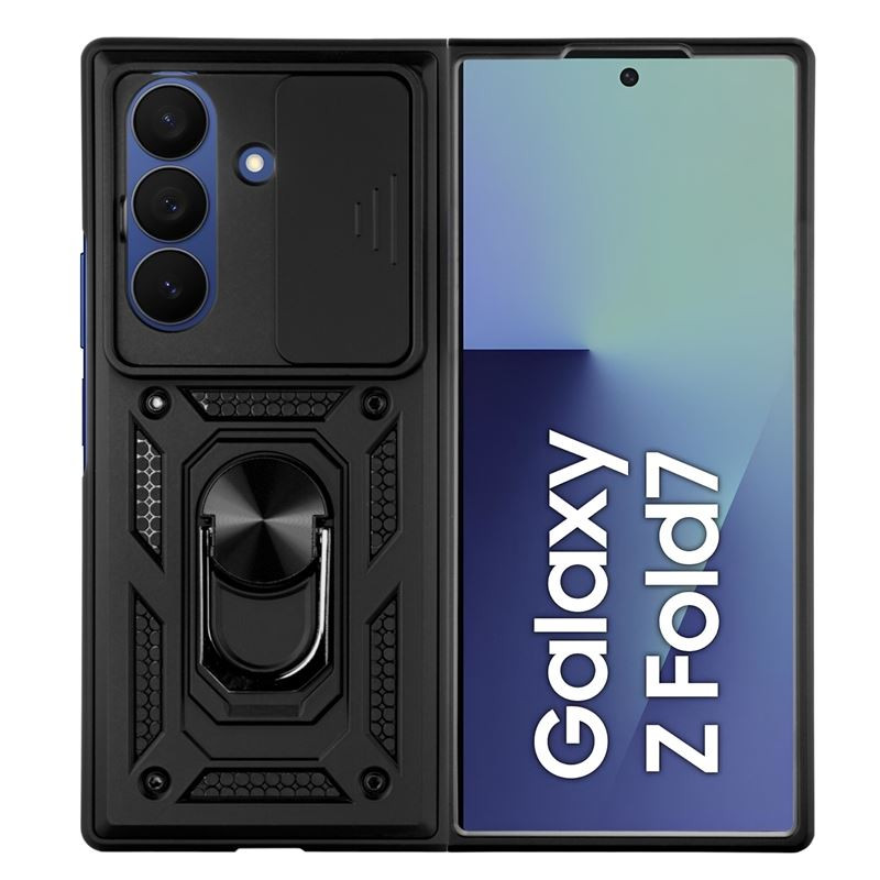 Etui pancerne CamShield Ring na telefon Samsung Galaxy Z Fold 7 5G czarne