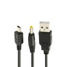 Kabel Y do konsoli PSP 2000 3000 1000 dane + ładowanie DC 4.0x1.7mm + Mini USB przewód do ładowania