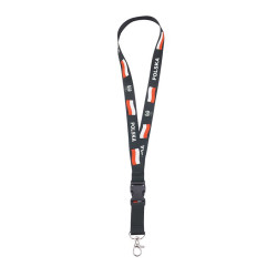 Smycz na szyję Polska na telefon i klucze 20mm 52cm - patriotyczna smycz czarna