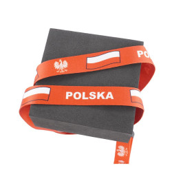 Smycz na szyję Polska na telefon i klucze 20mm 52cm - patriotyczna smycz czerwona