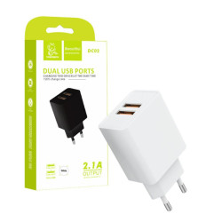 Ładowarka sieciowa 2.1A USB 10W biała | Szybkie ładowanie
