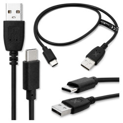 Kabel USB-A do USB-C 0,5m 2A 10W krótki do powerbanka czarny