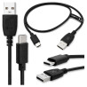 Kabel USB-A do USB-C 0,5m 2A 10W krótki przewód do powerbanka czarny