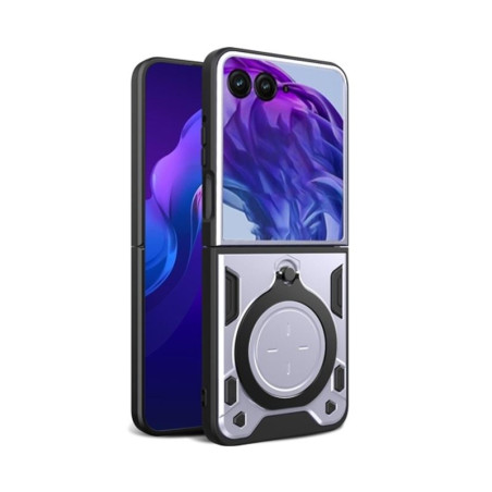 Etui Pancerne MAGNETIC na telefon motorola razr 70 5G XT2567 / 60 5G XT2553 / 50 5G XT2453 srebrne
