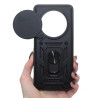Etui Pancerne CAMSHIELD Ring na telefon Xiaomi Redmi 14C 2409BRN2CA / POCO C75 2410FPCC5G czarne