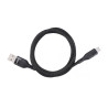 Kabel USB-A - USB-C 1m nylonowy 3A 15W czarny