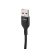 Kabel USB-A - USB-C 1m 3A 15W czarny nylonowy