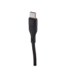 Kabel USB-A - USB-C 1m 3A 15W czarny nylonowy