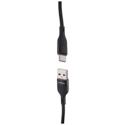Kabel USB-A - USB-C 1m 3A 15W czarny nylonowy
