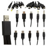 Kabel USB uniwersalny 10w1 do telefonu i tabletu czarny