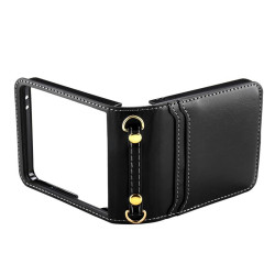 Etui Leather Case Strap na telefon Samsung Galaxy Z Flip 8 5G F776 czarne