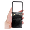 Etui Leather Case Strap na telefon Samsung Galaxy Z Flip 8 5G F776 czarne