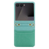 Etui Leather Case Strap na telefon Samsung Galaxy Z Flip 8 5G F776 niebieskie