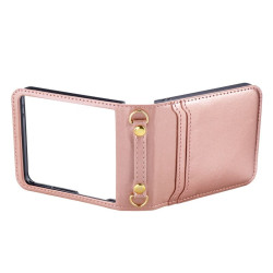 Etui Leather Case Strap na telefon Samsung Galaxy Z Flip 8 5G F776 różowe