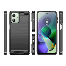 Etui Bumper Carbon Lux na telefon motorola moto g54 5G / g54 power edition 5G czarne