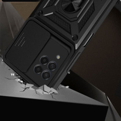 Etui Pancerne CAMSHIELD Ring na telefon Samsung Galaxy S23 Ultra czarne