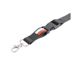 Smycz na szyję Polska na telefon i klucze 20mm 52cm - patriotyczna smycz czarna