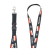 Smycz na szyję Polska na telefon i klucze 20mm 52cm - patriotyczna smycz czarna