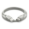 Przedłużacz kabla USB-A 2.0 męski-żeński 1m szara - wydłuż zasięg urządzeń USB