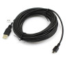 Kabel USB Typ A USB-A 2.0 - Micro USB microUSB 7,5m czarny wytrzymały mocny szybki przewód do ładowania Hi-Speed