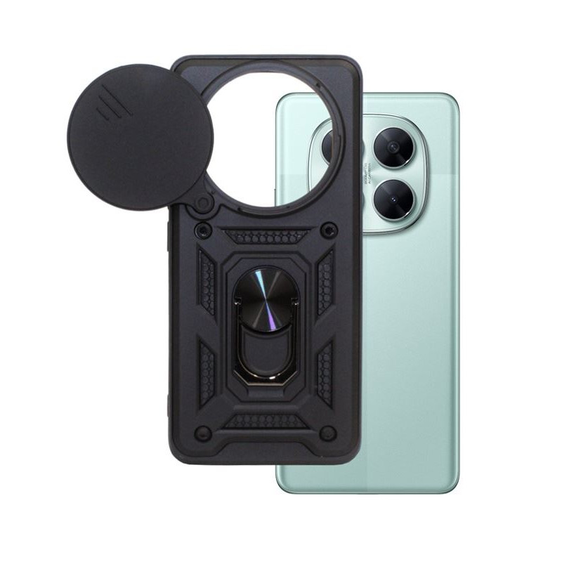 Etui pancerne CamShield Ring na telefon Xiaomi Redmi Note 14 Pro 5G / POCO X7 5G czarne