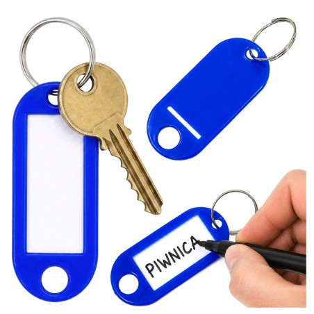 Brelok identyfikator do kluczy z karteczką | niebieski