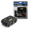 Rozgałęźnik zapalniczki rozdzielacz 3 gniazda 120W + 2xUSB A 4,2A ROZ16 czarny