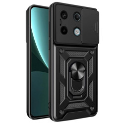 Etui Pancerne CAMSHIELD Ring na telefon Xiaomi Redmi Note 13 Pro 4G / Redmi Note 14S 4G / POCO M6 Pro 4G czarne