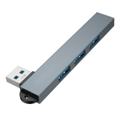 Hub USB-A 4 w 1 rozdzielacz portów 3.0 i 2.0 szary