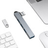 Hub USB-A 4 w 1 rozdzielacz portów 3.0 i 2.0 szary