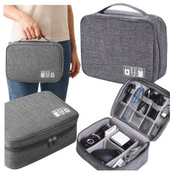Organizer na kable saszetka podróżna etui torba do akcesoriów elektronicznych 25x18,5cm