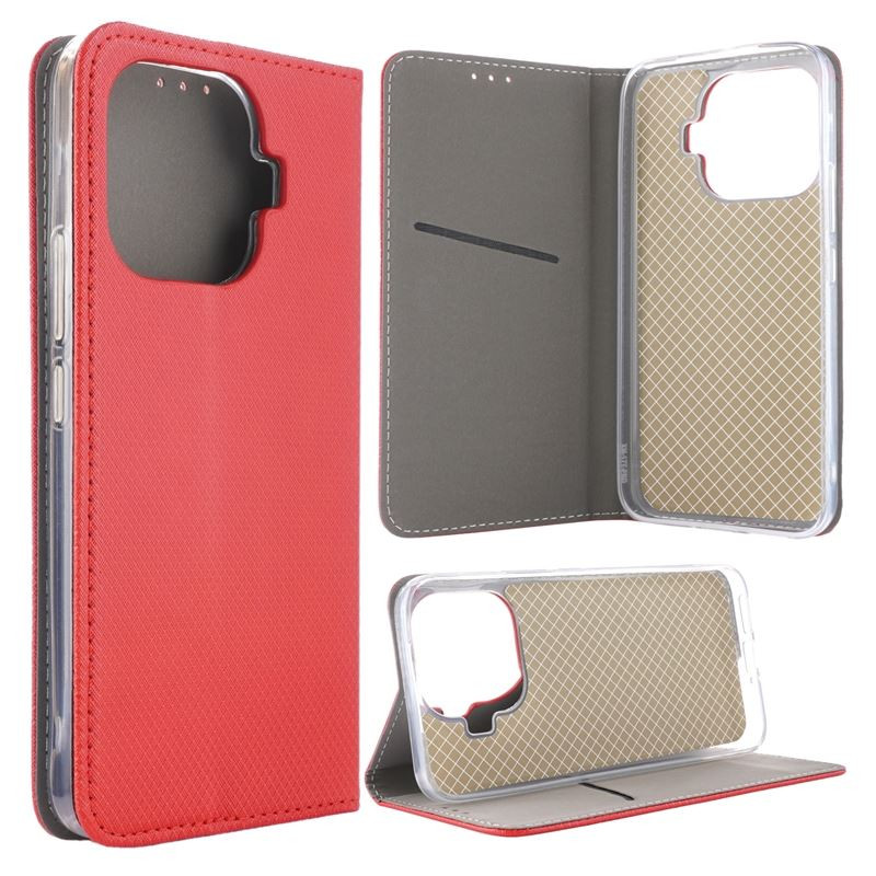 Etui Smart Magnet na telefon Xiaomi 17T Pro 5G 2602EPTC0G czerwone