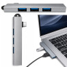 Hub USB-C na 4x USB-A 3.0 i 2.0 aluminiowy szary