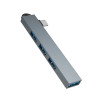 Hub USB-C na 4x USB-A 3.0 i 2.0 aluminiowy szary