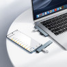 Hub USB-C na 4x USB-A 3.0 i 2.0 aluminiowy szary