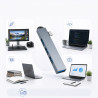 Hub USB-C na 4x USB-A 3.0 i 2.0 aluminiowy szary