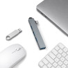 Hub USB-C na 4x USB-A 3.0 i 2.0 aluminiowy szary