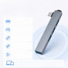 Hub USB-C na 4x USB-A 3.0 i 2.0 aluminiowy szary