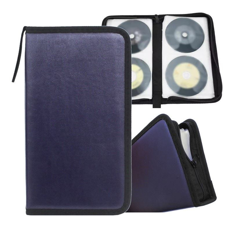 ETUI POKROWIEC FUTERAŁ NA PŁYTY 80 szt PŁYT CD / DVD / Blu-ray granatowe