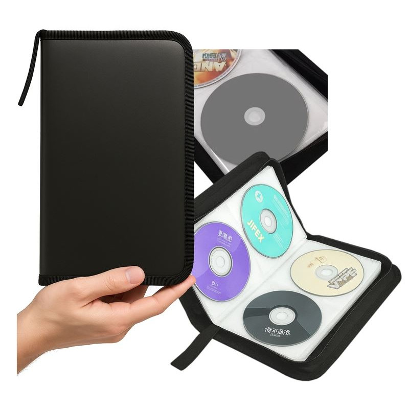 ETUI POKROWIEC FUTERAŁ NA PŁYTY 80 szt PŁYT CD / DVD / Blu-ray czarne