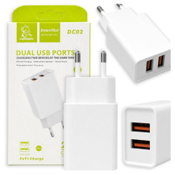Ładowarka sieciowa 2.1A USB 10W biała | Szybkie ładowanie