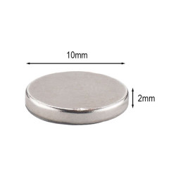 Magnes neodymowy okrągły 10x2mm samoprzylepny - zestaw 10szt
