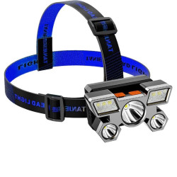 Latarka czołowa czołówka 9 LED XPE na głowę + akumulator kabel do ładowania