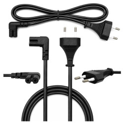 Kabel zasilający euro ósemka kątowy 1,5m 2 PIN - przewód do RTV AGD audio video | Sklep online